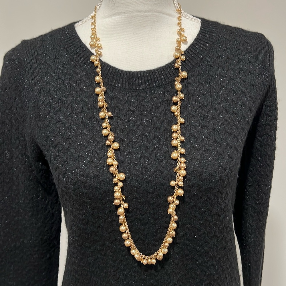 Banana Republic Gold-tone Beaded Single Strand Necklace